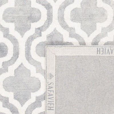 Handmade Tufted Wool Area Rug in Grey/Ivory, 9' x 12'