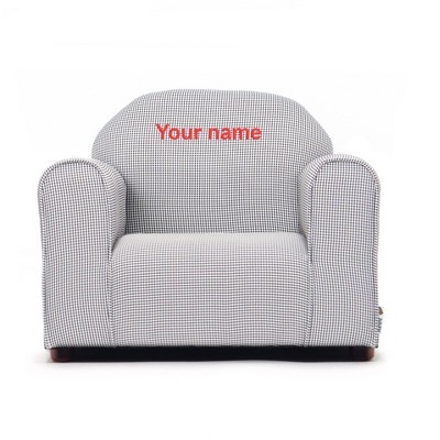 Keet Upholstered Personalized Kids Chair Checkers