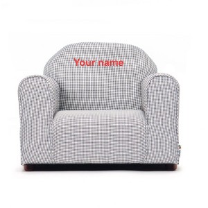 Keet Upholstered Personalized Kids Chair Checkers - 1 of 4