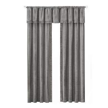 Kate Aurora Modern Lux Complete 3 Piece Chenille Curtain Panels & Valance Set