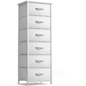 Sorbus Narrow 6 Drawers Nightstand with Steel Frame, Wood Top, Easy Pull Fabric Bins for Home, Bedroom, Office & Dorm - 1 of 4