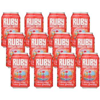 Ruby Hibiscus Unsweetened Organic Sparkling Water - Case of 12/12 oz
