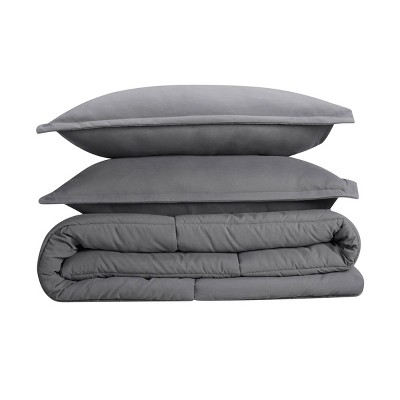 Gray Full/Queen Microfiber Comforter Set