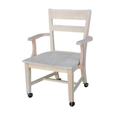 Dining Chair with Casters Unfinished International Concepts