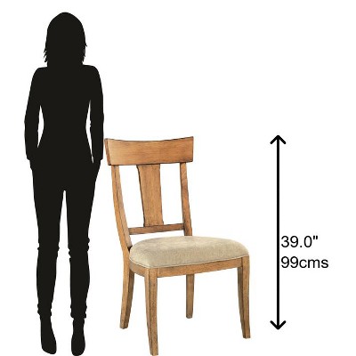 Elegant Brown Linen & Wood Upholstered Side Chair