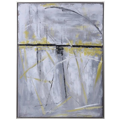 Handmade Oil Painting with Polystyrene Frame Dark Gray - StyleCraft: Contemporary Wall Art, Vertical Canvas