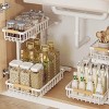 Boersma Adjustable Height 2-Tier Metal Drawer Organizer – Under Sink Storage Rack with Sliding Baskets for Kitchen, Bathroom, Pantry，Black - 4 of 4