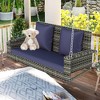 NicBex 2-Seat Hanging Porch Swing with Chains,Cushion and 2 Pillow for Patio Bedroom Porch Garden - 2 of 4
