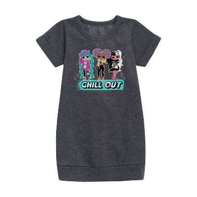 - LOL Surprise! - Winter Dolls Graphic Short Sleeve Fleece Dress