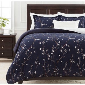 Chanasya Watercolor Floral Sakura Tree Duvet Cover - 1 of 4