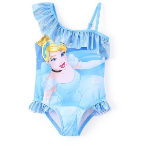 Disney Mickey Mouse & Friends Girls One Piece Swimsuits Ruffles Swimwear Beach Sport Bathing Suit 3-10Y - 1 of 4