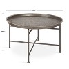 Kate and Laurel Mahdavi Round Metal Coffee Table, 25.5x25.5x15.5, Dark Silver - 2 of 4