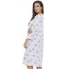 Just Love Womens Long Sleeve Cotton Nightgown - V-Neck PJ Sleepwear with Lace Trim - 3 of 4