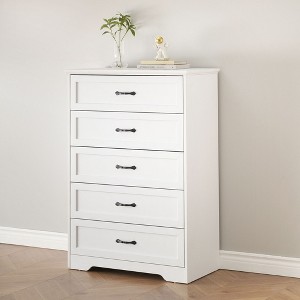 Jojoka Farmhouse Chest of Drawer with Metal Handles,Modern Storage Organizer with Anti-Collapse Design for Living Room - 1 of 4