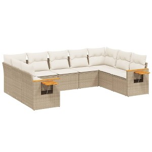 vidaXL Garden Sofa Set Beige, Cream White - 1 of 4
