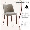 Upholstered Dining Chairs Set of 2, Modern Wing Back Kitchen Chairs, Linen Dining Room Chairs with Wood Legs for Kitchen Restaurant - 2 of 4