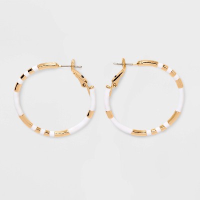 Large Beaded Hoop Earrings - Universal Thread™