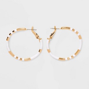 Large Beaded Hoop Earrings - Universal Thread™ - 1 of 2