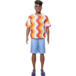 Barbie Fashionistas Ken Doll #220 with Hearing Aids Wearing an Orange Shirt & Jelly Shoes - 1 of 4