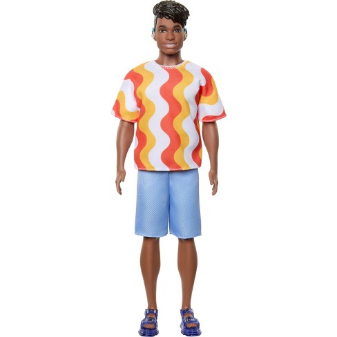 Barbie Fashionistas Ken Doll 220 With Hearing Aids Wearing An Orange Shirt Jelly Shoes Target