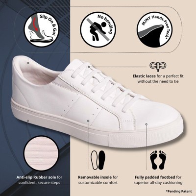 Женские кроссовки Marc Joseph New York Womens Hands Free Slip On Fashion Classic Casual Comfort Robinson Street Fashion Sneakers - White Vegan Napa Leather, 9 — фото 2