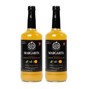 Crafted Cocktails Margarita Mix: 2 Pack:  60 Calories Per Serving, All Natural Lime Juice and Organic Agave: Makes 8 Cocktails Per Bottle - 1 of 4