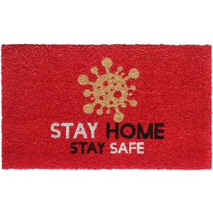 RugSmith Multi Machine Tufted Stay Home, Stay Safe III Doormat - 1 of 4