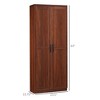 Yukimo 63" 2-Door Kitchen Pantry Storage Cabinet, 5-Tier Shelving with 2 Adjustable Shelves, Brown - 3 of 4