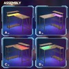 Bestier 42" L - Shaped Gaming Desk: Equipped with Power Outlets, LED Lights, Reversible Shelves & Hooks for Small Spaces ,Bedrooms & Offices, Rustic - 4 of 4