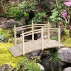 Outsunny 7.5' Wooden Arch Garden Bridge, Safety Rails for Backyard Ponds, Creeks, Streams - 2 of 4