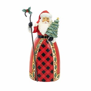 Jim Shore 9.5 Inch Christmas Traditions Highland Glen Santa Tree Cane Santa Figurines - 1 of 3