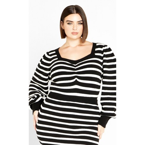 Plus size outlet striped jumper