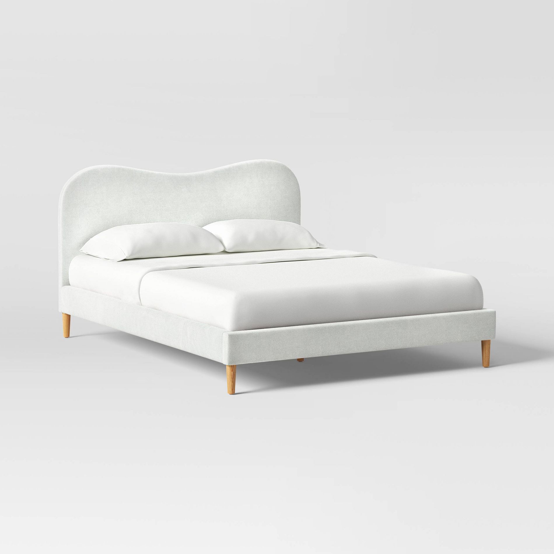 California King Scalloped Wave Bed Velvet White - Threshold™