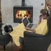3pk 60"x50" Fleece Throw Blanket Yellow/Orange - Yorkshire Home: Luxury & Glam Style, Machine Washable - 2 of 3