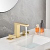 Sumerain Brushed Gold 8 Inch Widespread Deck Mount Bathroom Faucet 2 Cross Handle Lavatory Faucet - 3 of 4