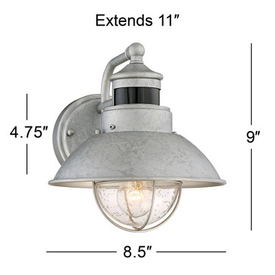 Silver Industrial Steel Outdoor Sconce with Clear Glass Shade