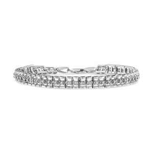 Haus of Brilliance Silver Diamond Double-Link Tennis Bracelet - 1 of 4