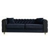 86'' Fabric Upholstered Tufted Sofa with Gold Details and 2 Pillows, Luxury Modern Style for Living Room - 2 of 4