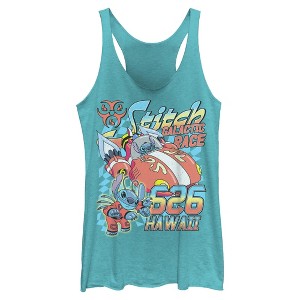 Womens Lilo & Stitch Hawaiian Galactic Race Racerback Tank - 1 of 4
