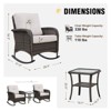 EAGLE PEAK Rustic Veranda Patio Bistro Set, Outdoor Wicker Furniture - 3 of 4