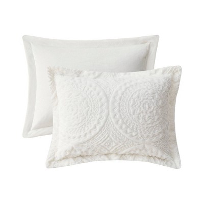 Ivory Full Faux Fur Reversible Comforter Set