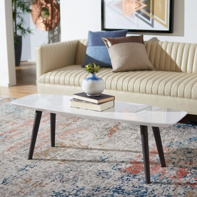 Josiah 47'' Rectangular White & Dark Brown Wood Coffee Table