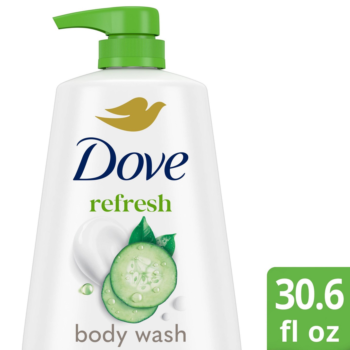 Гель для душа с дозатором Dove Beauty Refresh Cucumber & Green Tea, 30.6 fl oz, цвет: Зелёный — фото 1
