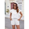 Women's  Fashionable Summer Two Piece Sets, Casual Short Sleeve Tops, Trendy Matching Shorts, Comfortable Outfits - 2 of 4