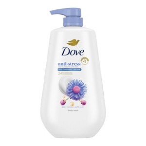 Dove Beauty Anti-Stress Body Wash Pump - Blue Chamomile & Oat Milk 24hr Lotion-Soft Skin - 30.6 fl oz - 1 of 4