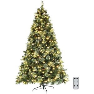 VINGLI 7ft Prelit Christmas Tree w/ 650 Multicolor LED Light, Artificial Xmas Pine Tree with 1200 PE&PVC Branch Tips - 1 of 4
