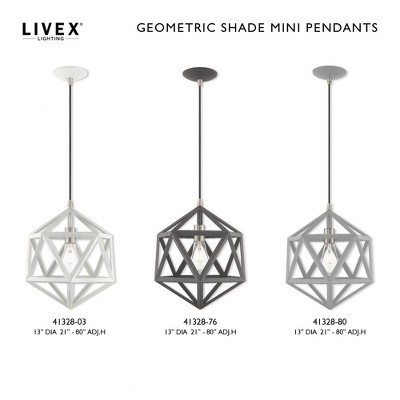 White Geometric Metal Mini Pendant Light