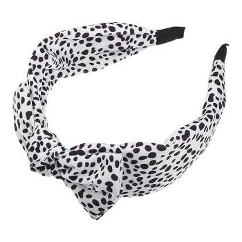 Unique Bargains Women's Fashion Leopard Spot Wide Bow Headbands
