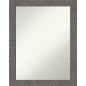 22" x 28" Non-Beveled Rustic Plank Gray Narrow Bathroom Wall Mirror - Amanti Art - 1 of 4
