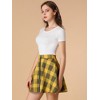 Allegra K Women's Plaid A-Line Zip Up High Waisted Skater Skirt - 4 of 4